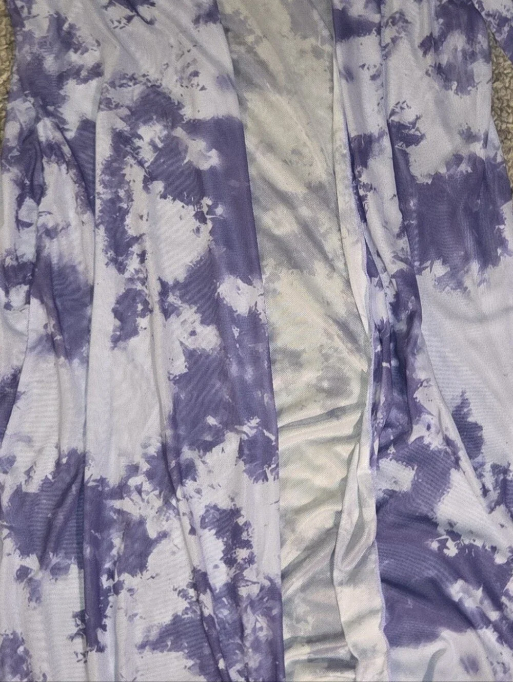 Purple Tie-Dye Mesh Cover-Up